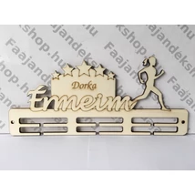 futó lány  grafikával ellátott érmeim feliratú egyedi névvel készíthető éremtartó