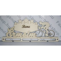 érmeim feliratú kerékpáros névre szóló éremtartó 