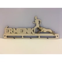 futó férfi és egy kutya grafikával ellátott érmeink feliratú éremtartó