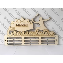 Crossminton feliratú éremtartó névre szóló kivitelben