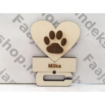 Kutyás éremtartó kutyus neve felirattal egy darabos éremtartó