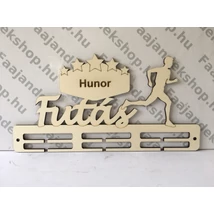 Futás éremtartó fiú 3 osztás 2 soros névre szóló