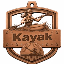 Kajak sportérem lány grafikával, bronz színben