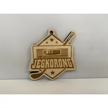 Jegkorong sport témájú fa érem