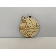 Jegkorong sport témájú fa érem