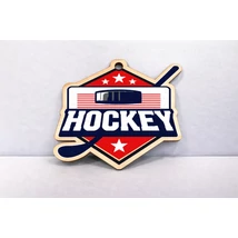 Jegkorong sport témájú fa érem