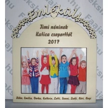 Óvodai és iskolai ballagásokhoz ,,Emlékül" óvonéni/tanárnéni feliratú képkeret 13x18 cm fotókhoz