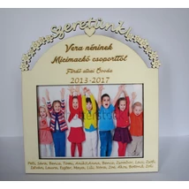 Óvodai és iskolai ballagásokhoz ,,Szeretünk" óvonéni/tanárnéni feliratú képkeret 13x18 cm fotókhoz